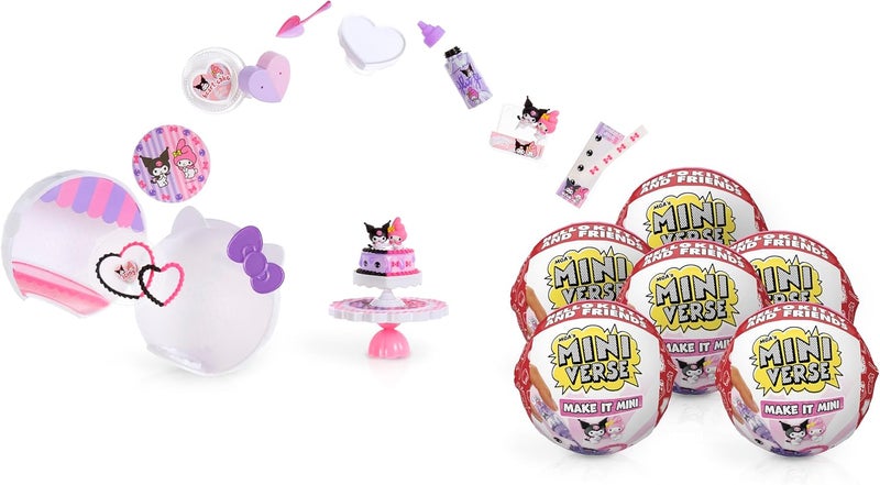 MGA's Miniverse MGA’s Miniverse Make It Mini Sanrio Hello Kitty & Friends Series 2, DIY Collectible Resin Snacks, Desserts, Accessories & Display Case, Keroppi, Cinnamoroll, Pompompurin, Kuromi Minis- 547235 - Image 1